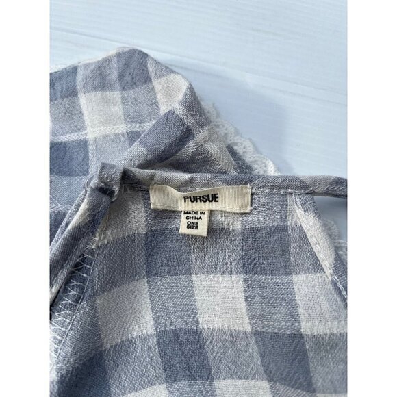 Pursue By Nasty Gal Women's Gray Going Gingham Cold Shoulder Top One Size NWOT - Picture 4 of 14